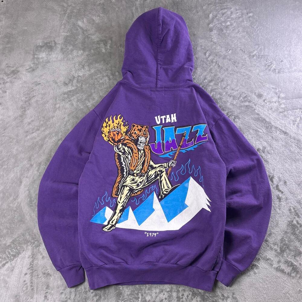 Warren Lotas x Utah Jazz Hoodie Mens Small Purple NBA Graphic Streetwear